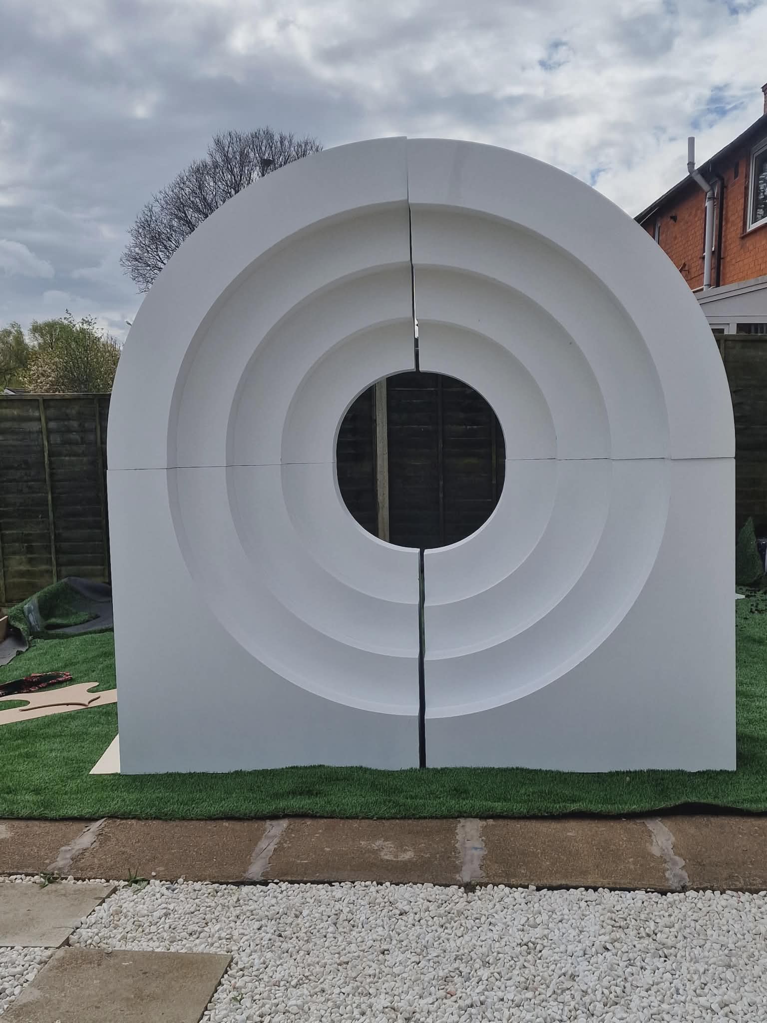 Eclipse circle cutout arch backdrop 8ft event hire by Significant World