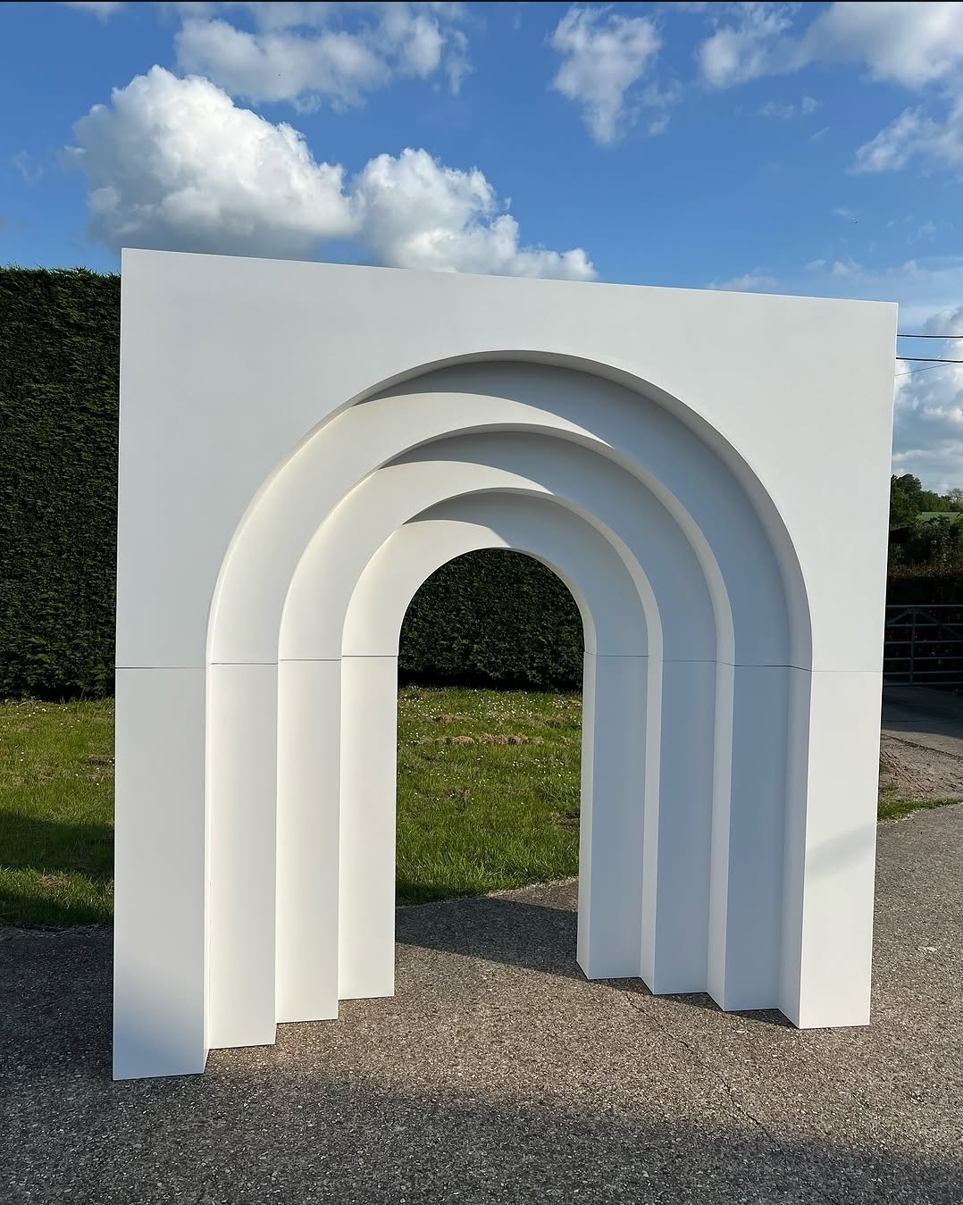 Manhattan square top arch backdrop 8ft event hire by Significant World
